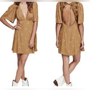 Free People Clove Mockingbird Mini Open Back Dress Size 2. #9077